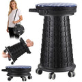Spisces 24" Height 3XL Collapsible Rolling Stool with Cushion - Heavy Duty 1000lbs