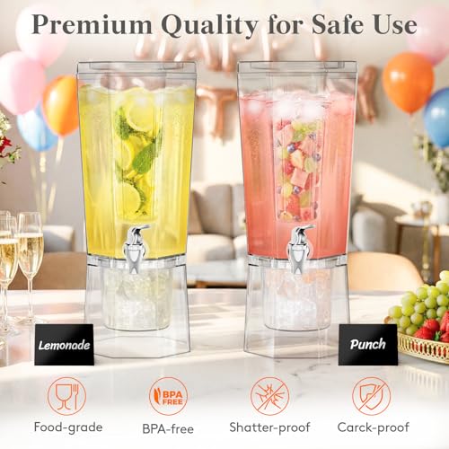 Lifewit 1 Gallon Drink Dispenser with Fruit Infuser - Small 1 Gal / 2