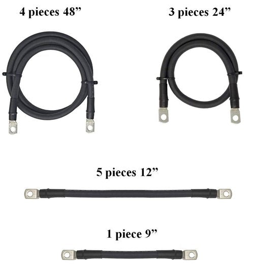 Aftermarket 4 Gauge Golf Cart Battery Cables Fits EZGO 36V 36 Volt TXT Golf Carts (Battery + Controller/Motor Cables) Complete 13 Piece Set