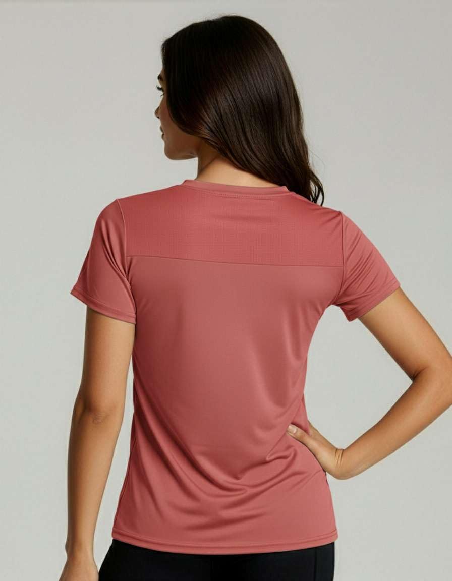Real Essentials Women's Athletic T-Shirts - 5 Pack Short Sleeve Mesh Insert for Gym & Yoga (Plus)