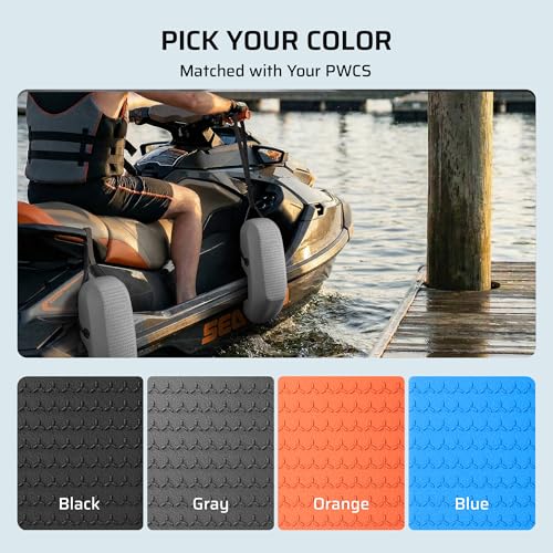 Ehaho PWC Fenders 2 Pack Gray | Jet Ski Docking Bumpers for Safe Impact Protection