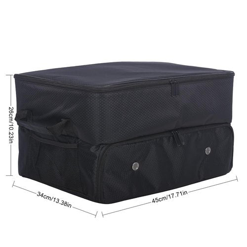 Thionyee 2-Layer Golf Car Trunk Organizer with Separate Ventilated Shoe Compartment, Waterproof Design for Golf Balls, Tees, Clothes, Gloves, Accessories, Ideal Golf Gift (Dark Grey)