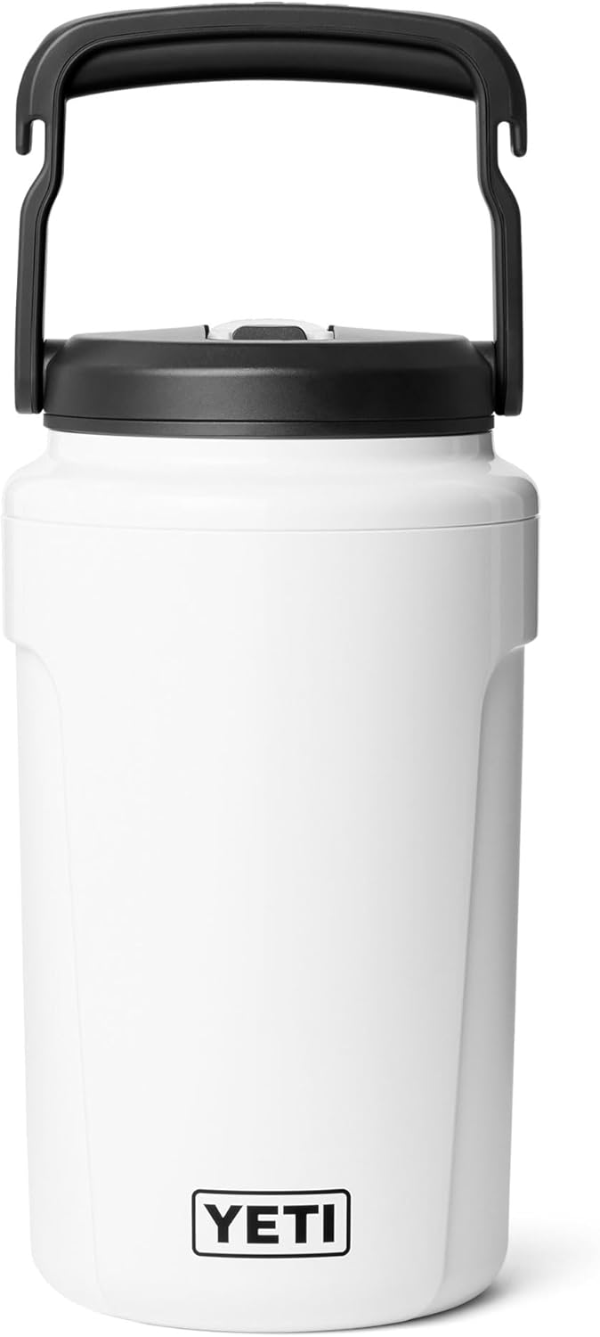YETI Silo Half Gallon Insulated Water Jug - Lightweight, Leakproof Sports Bottle with Straw Cap & Fence Hook - Keeps Drinks Ice-Cold, White