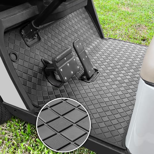 RIZINKART Black Trim Heavy Duty Golf Cart Floor Mat for EZGO TXT & Express S4