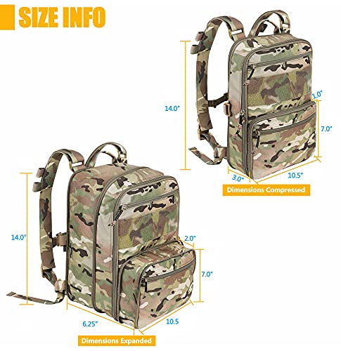 KRYDEX Camo Tactical Expandable Backpack MOLLE Hiking & Hunting Bag
