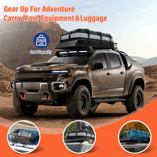 KAHLHAK Roof Cargo Basket 64" & Waterproof Bag 20 Cu Ft Roof Rack System