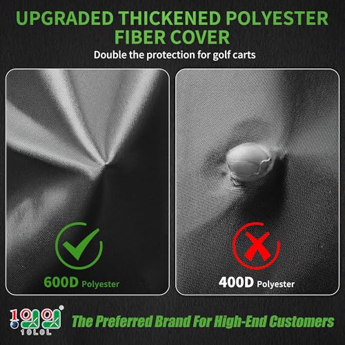Golf Cart Cover for 2-6 Passengers XL Black Weatherproof Universal Fit