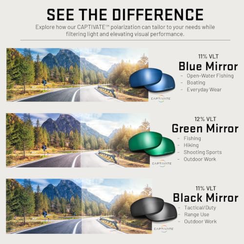Safety Sunglasses for Men - Wiley X WX Founder Matte Black & Tan with Captivate Tungsten Mirror Lenses