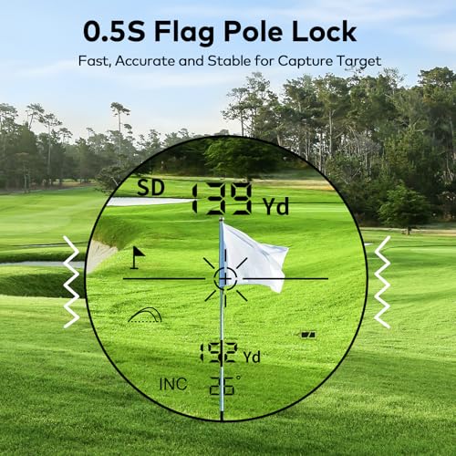 MOESAPU Golf Rangefinder with Slope, 1200-Yard Accurate Laser Distance Finder for Men