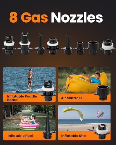 Portable Electric Paddle Board Pump 74Wh Fast Inflator & Deflator for SUPs