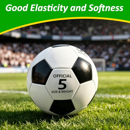 24 Pack Size 5 Soccer Balls with Pumps Bulk Set for Training & Games
