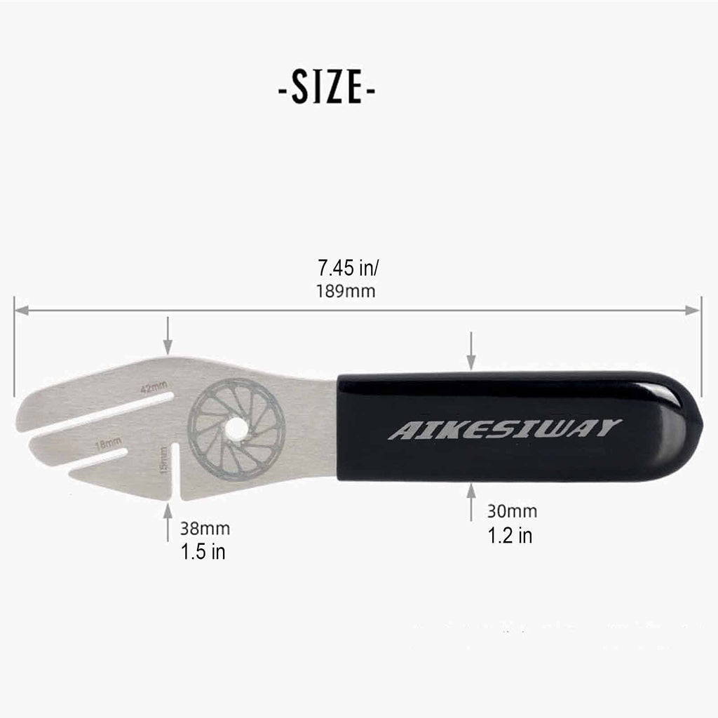 Rotor Truing Fork Bike Disc Alignment Tool Bicycle Brake Wrench,Bike Disc Brake Pad Adjustment Alignment Tool Gap Regulator,3 Slot Depths,Strong,Easy to Carry and Use (1 wrench & 2 regulators)