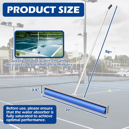 Montex Silver 37'' Tennis Court Squeegee - Quick Water Removal Tool