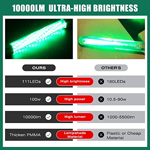 HUSUKU Green FS0-3 Underwater Fishing Light for Kayak & Marine Use 12V/110V