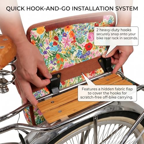 Yellow Flower Bicycle Saddle Bag Pannier Convertible Shoulder Bag 24L