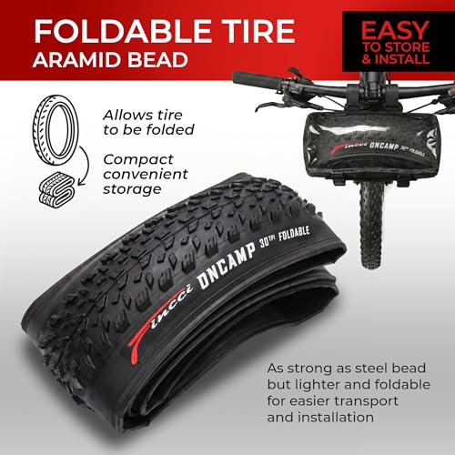 Fincci 27.5x2.10 Mountain Bike Tire & Tubes Black Foldable Kevlar Bead