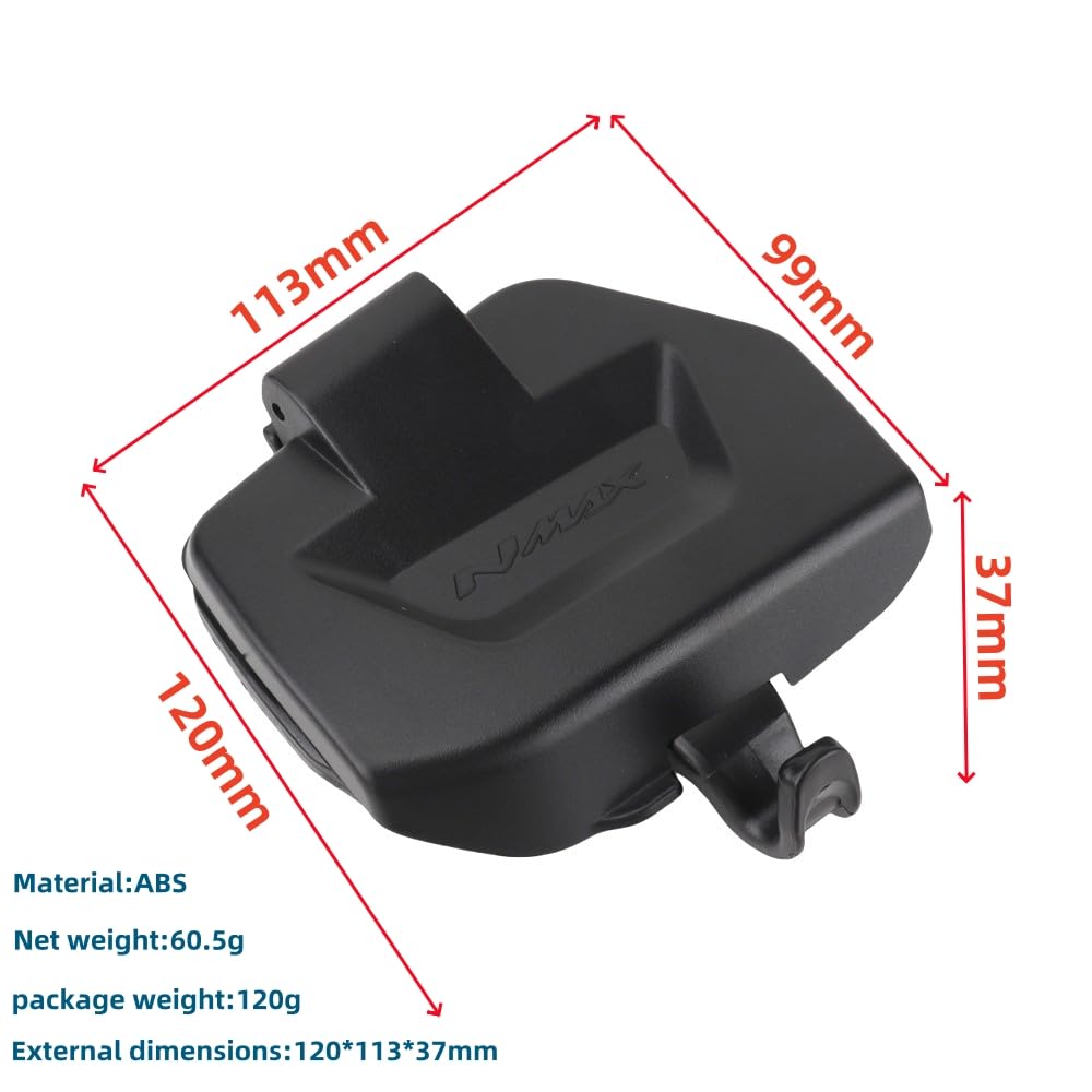 Scooter Accessories Front Storage Box Cover for NMAX N-MAX 155 125 NMAX155 NMAX125 V3 2025-2026, ABS Plastic Tool Case Lid Upgraded Left Side Pocket Cover Cap, Direct Fit Replacement (Black)