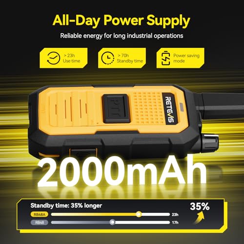 Retevis RB48A Waterproof Walkie Talkies with Dual Charger, Long Range, IP67 Adults