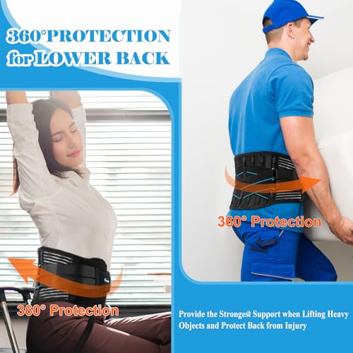 Plus Size Back Support Belt 4XL/5XL with 9X Strong Support Stays & Lumbar Pad