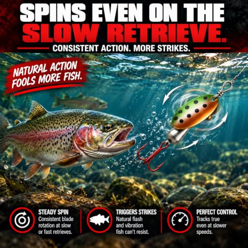 3-Pack Inline Fishing Spinners for Freshwater Trout, Salmon, Bass & More