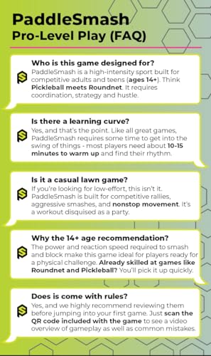 PaddleSmash Pickleball Yard Game with Paddles - As Seen on Shark Tank, 2-4 Players
