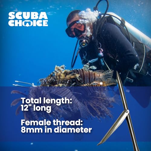 12-Inch Stainless Steel Pole Spear Tip with Single Barb for Spearfishing