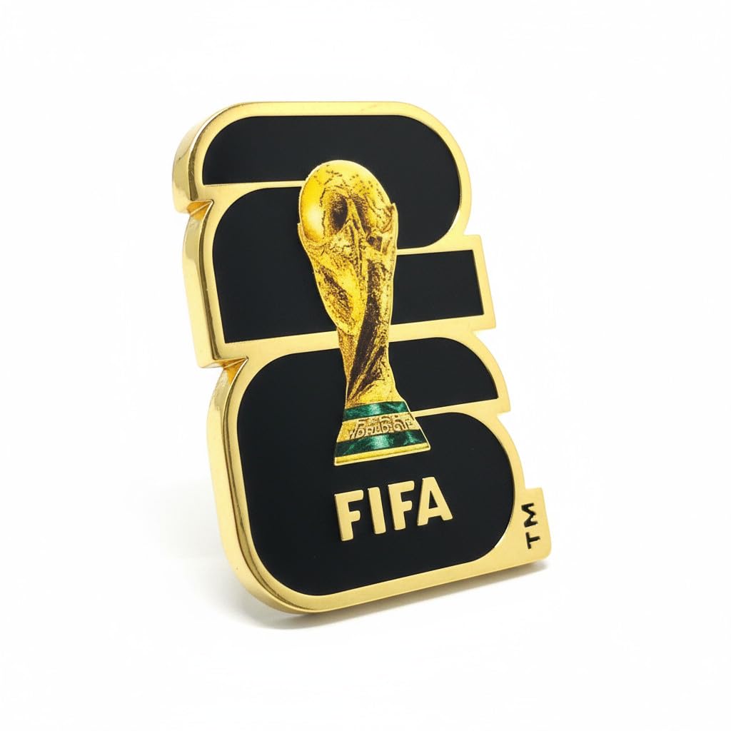 Official FIFA World Cup 2026 Edition - 1.4 inch 2D Lacquered Enamel Inlay Emblem Pin - Timeless Collectorâ€™s Item - Premium Zinc Alloy - Built to Last; Perfect for any Clothing, Hats, Bags and more