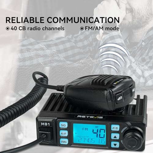 CB Radio Kit with Magnetic Mount Antenna for Truck - AM/FM Mini CB Radio with Noise Reduction