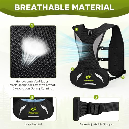 Maelstrom Black Running Vest with 500ml Hydration Pack - Lightweight & Breathable