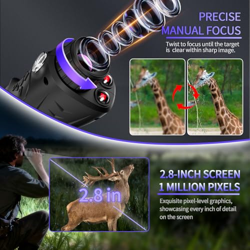 4K Night Vision Monocular with 66MP Camera, 18X Zoom, Infrared & Rechargeable Battery