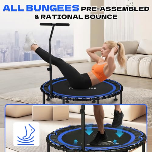 40/48 Inch Rebounder Trampoline for Adults with Bungee Cord, Quiet Exercise Equipment, 550LBS Capacity