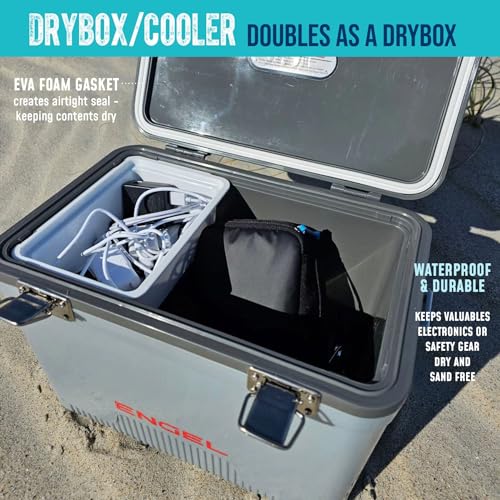 Engel UC30 Tan 30QT Leak-Proof Hard Shell Cooler & Drybox with Accessories