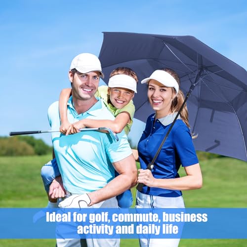 Large Automatic Open Golf Umbrella - 62 Inch Dark Blue Sun & Rain Shield