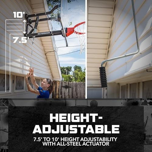 Silverback NXT 54" Wall-Mounted Basketball Hoop - Indoor/Outdoor, Blue-Black