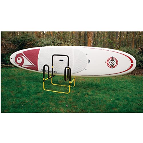 Suspenz Double-Up SUP Stand for 2 Paddleboards or Surfboards, Lightweight Aluminum, Yellow