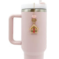 Gingerbread House Cup Accessory – Christmas Straw Decoration, Holiday Tumbler Ornament for Stanley 30oz 40oz, Cute Stocking Stuffer Gift for Holiday Party
