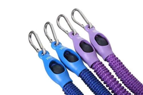 Set of 4 Resistance Bands with Clasps Included (Two 20 LBS Bands & Two 25 LBS Bands for Total of 90 LBS)