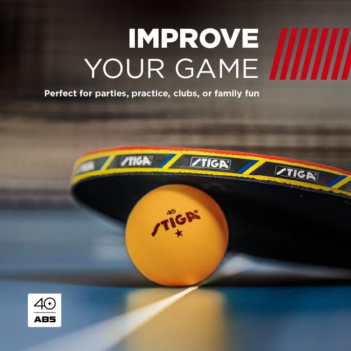 STIGA 1-Star Orange Table Tennis Balls - High-Quality 12-Pack for Enhanced Play