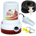 JENENSERIES 2000GPH Submersible Water Pump with Float Switch for Marine & Garden Drainage