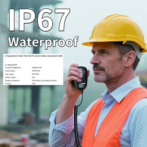 SAMCOM Waterproof Shoulder Mic for Two Way Radios - Large Pack of 6