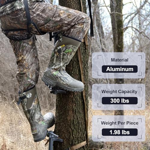 Kalkal 20" Aluminum Tree Stand Climbing Sticks for Saddle Hunting - Grey, 4 Pack