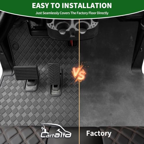 Cartalia Black Trim Golf Cart Floor Mat for EZGO RXV (2008-2022) & 2Five (2009+)