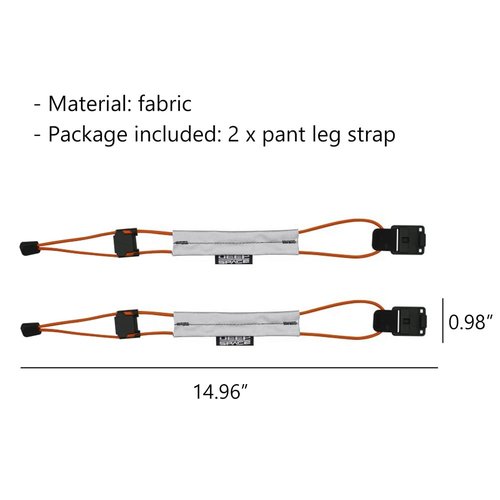 WAYUTO 2PCS Magnetic Bicycle Pant Strap Adjustable Elastic Fastening Leg Belt Multi-functional Safety Ankle Band with Visibility Reflective Design for Riding Outdoors Sports Orange