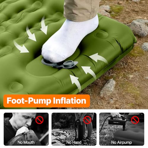 OGERY Green Full Size Ultralight 6-Inch Thick Inflatable Camping Sleeping Pad