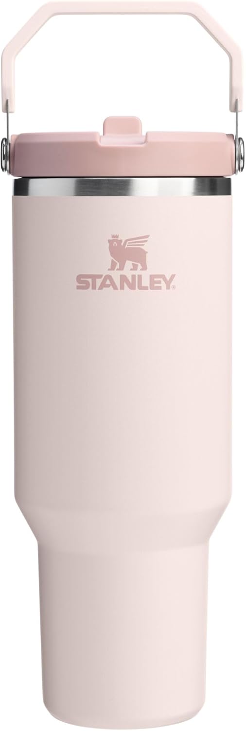 STANLEY IceFlow 2.0 Tumbler - 40 oz Insulated Stainless Steel Water Bottle | Leak Resistant | Rose Quartz