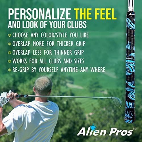 Alien Pros Golf Grip Wrapping Tape 16-Pack Blue Waves Regrip Solution