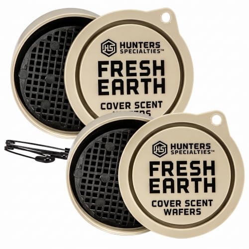 Fresh Earth 6-Pack Scent Wafers for Hunting - Long Lasting Cover Scent, 3 Safety Pins Included