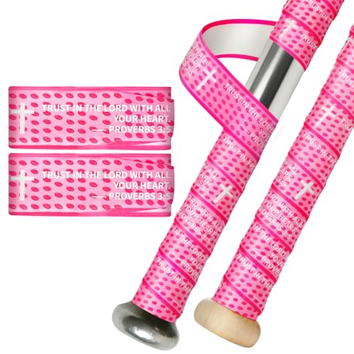 Pink Baseball Bat Grip Wrap 2 Pack Non-Slip Softball & Baseball Accessories PROVERBS 3:5