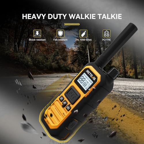 2 Pack GMRS Walkie Talkies Long Range Waterproof Two-Way Radio - IP67