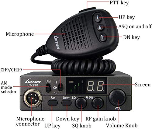 40-Channel CB Radio with Large LED Display and External Speaker Jack